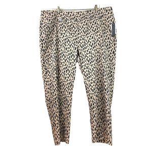 Premise Women Pants Size 3X Pull On Tummy Control Cheetah Print Ankle Hi Rise